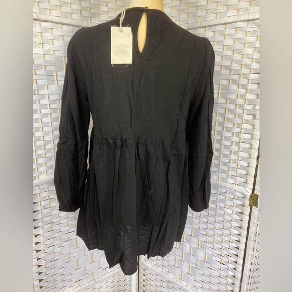 NWT Hem & Thread Bohemian Embroidered Top Lantern Sleeve Style Blouse - Picture 11 of 13